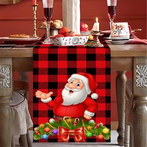 Christmas Table Flag Table Runner Restaurant Table Cloth Linen Printed Christmas Decorations Desktop Party Home Decor Xmas Ornament