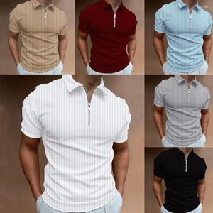 Men's T Shirts Short Sleeved Summer Europe And The United States POLO Shirt Zipper Striped