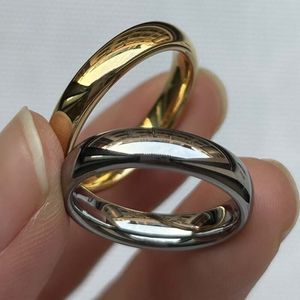 Band Rings 2PCSSet High Quality Classic Gold Silver Color Wedding Ring Tungsten Carbide Rings Women Men Engagement Ring Gift Jewelry 230816