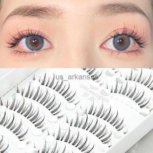 False Eyelashes 10 Pairs of Little Devil Manga False Eyelashes Thin Transparent Stems Soft Natural A-type Fairy Eyelashes Makeup Cute HKD230817