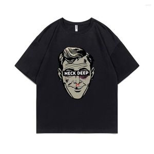 Erkek Tişörtleri Komik Boyun Derin Grafik T-Shirt Erkek Rahat Gevşek O-yaka Tshirt Erkek Kadın Moda Vintage Büyük Boyu Yumuşak Tees