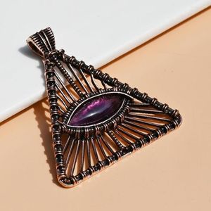 Pendant Necklaces Vintage Egyptian Pyramid Eye Of Horus Necklace Men Women Natural Reiki Meditation Crystal Amethyst Jewelry Gift