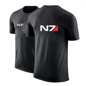 Herren-T-Shirts N7 Mass Effect 2023 Mode rund-Hals T-Shirts Sommer kurzärmelig gedruckte Sportarten lose atmungsaktive Streetwear-Tops