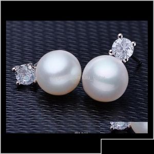Stud 8-9mm Natural South Sea White Pearl Earrings ED150817Z ZGUBP 75BGW Drop Leverans smycken DHWDN