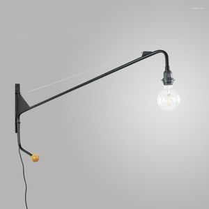 Wall Lamp Vintage American Country Loft Designer Jean Prouve Potence Light Long Arm Sconce Bedroom Bedside Lighting