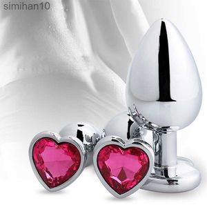 Anal Toys VRDIOS Sexy Toy Butt Plug Tail Prostate Massager Adult Toy Heart Shaped Anal Plug Stainless Steel Dildo for Women Men Gay Couple HKD230816