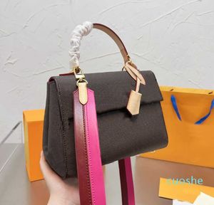 Akşam çantaları tote crossbody çantalar iki renkli kemer l harf deseni moda klasik çanta