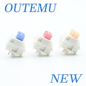 Keyboards Outemu Switches Lubed Mechanical Keyboard Switch 5Pin Silent Tactile Linear Cream Blue Pink Yellow Custom Gaming RGB MX Switches 230817