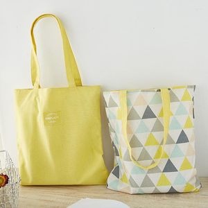 Evening Bags 2023 Japanese Korea Style Women Double-sided Dual-purpose Cotton Linen Pocket Handbag Shopping Shoulder Storage Sundries