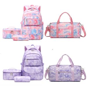 学校の袋3 PCSSET SCHOOL BACKPACK for Girls School Bags Children's School Lunch Box Waterproof Kids BookBag Pencil Case Mochila Escolar 230816