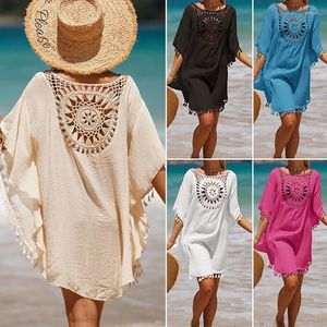 Mulheres de banho feminina Mulheres sexy bohemia férias de férias biquíni jaqueta de roupas de banho de maiô Tassel Blusa Beach Lea