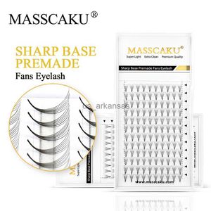 Falska ögonfransar Masscaku 12D/14D/16D/20D Premade Fan Eyelash Extensions Naturliga mjuka ryska volymfransar Faux Mink Mink -fransförlängningar HKD230817