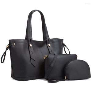 Abendtaschen große Kapazität Frauen Handtaschen Messenger hochwertiger PU -Leder -Schulter -Reisen lässig 3 Stück Set Crossbody Tasche