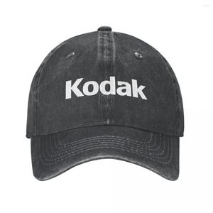 Bollmössor Vintage Kodak Baseball Cap för män Kvinnor Distressed Denim Sun Pography Logo Outdoor Workouts Ostrukturerade mjuka hattar