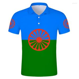 Polos da uomo Polo Shirt Rom Flag Gypsy of the Romani People T-shirt Stampa PO Abiti logo personalizzabile