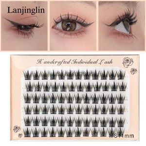 FALSE EYGRASS 72 BUNDLES CLUSTER FALSE LASSE PREMADE VOLUME FANS Individual Eyelash Segmenterade naturliga falska fransar Förlängning Enskilda fransar HKD230817