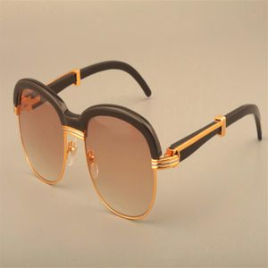 2019 retro fashion natural black horns mirror legs sunglasses fashion horns eyebrow sunglasses 1116728 size 58-18-1302T