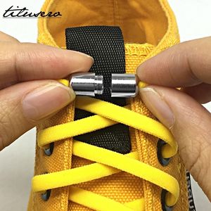 Accessori per parti di scarpe Terza versione elastica senza cravatta ile di blocco in metallo per bambini Sneaker per adulti Shoestrings a semicerchio rapido F089 230817