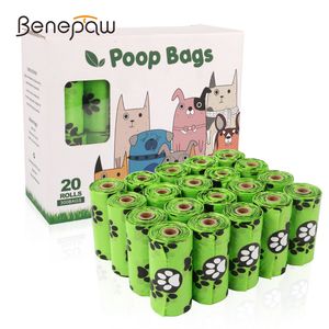 Kennele Pensa Benepaw Biodegradable Pies Poop Torby Ecofricly Leakproof jakość grube mocne odpady zwierząt 120300 sztuk Łatwe do rozerwania 230816