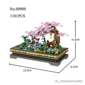 ブロックミニビルディングブロック鉢植えの庭の木の花竹3DビルモデルBファミリーガーデンシーンDIYアセンブルなおもちゃギフトR230817