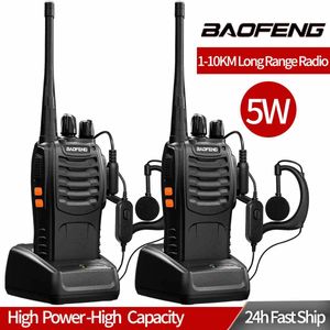 Walkie Talkie 1 2pcs BAOFENG BF 888S 888S UHF 5W 400 470MHz BF888S BF 888S H777 Uzun Range Hunting için İki Yolcu Radyo El 230816