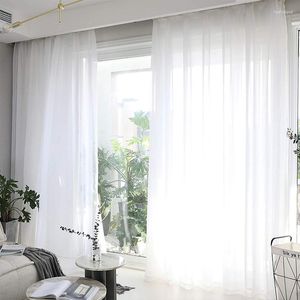 Vorhang 2pcs Home Wohnzimmer Moderne Style Dekor Fenster Screening weiß transparent Tüll Vorhänge Hochzeitsfeier Dekorationen