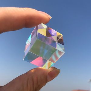 Prismas cubo de vidro 18mm prismas x-cubo dicristos para feixe de pographs splitting pographing acessórios decoram presentes fofos luz 230816