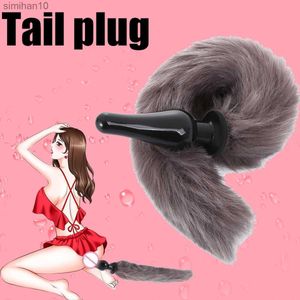 Anal Toys Big Anal Plug Real Fox Tail Cosplay Butt Plug Anal Sex Tail Vuxna produkter Analsexleksaker för kvinnliga par Män sexig butik HKD230816