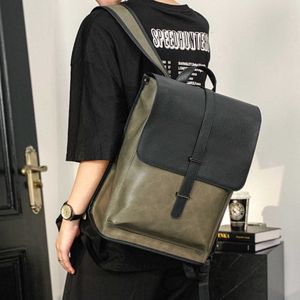 men's backpack trendy brand fashionable youth college student computer leisure bag 230817