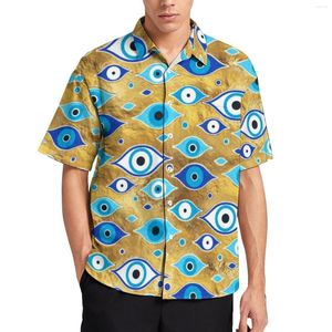 Erkekler Sıradan Gömlekler Matiasma Evil Göz Yunan Mati Mataki Tatil Gömlek Hawaii Moda Bozes İnsan Desen Büyük Boyut