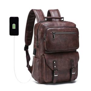 New men's bag leather backpack men's backpack business leisure large capacity travel bag 15.6 inch computer bag 230817