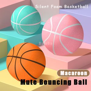 Balão Macaroon Bouncing Ball Mudo Bola Interior Silent Basketball Baby Foam Toy Playground Bounce Child Sports Games 230816