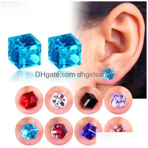 Stud Fashion Kore Küpe Healare Mıknatıs Kristal Güçlü Manyetik Delmemiş Küpeler Kadınlar İçin Erkekler Damla Teslim Takıları DH5H1