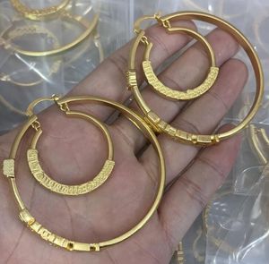 Couple Retro Emblem Beauty Head Rhinestone Big Hoop Earrings Brass Material European and American Fashion Versatile Earring Jewelry Gift XMER1 --02