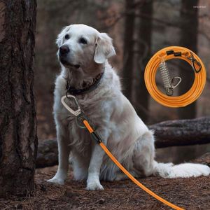 Collari per cani in acciaio inossidabile Cavo Coating Coating Resistente al guinzaglio a doppia estremità con corda a molla