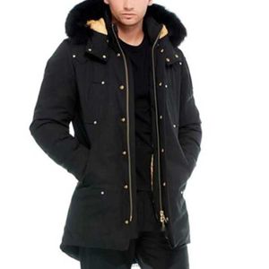 Down Parkas Mooss Canadian Winter Jacket jezioro Klasyczne wiatroodporne gęste czarne i brązowe futra płaszcze białe klejki kaczki