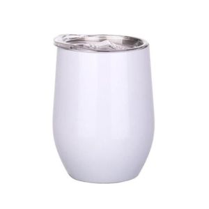 12oz Sublimation Wine Tumblers Stainless Steel Egg Mugs Double Insulated Water Bottles Drinking Cups Coffee Milk Glasses Shipping By Se Cwxm