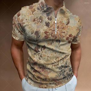 남성용 폴로 하와이 폴로 셔츠 인쇄 대형 꽃 식물 패턴 해변 트로픽 캐주얼 거리 휴가하라 주쿠 Y2K 의류