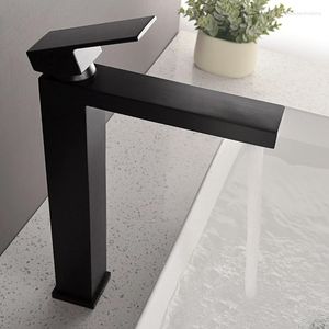 Banyo Lavabo Muslukları Havza Musluğu Siyah Şelale Mikseri Musluk Pirinç Tek Delik ve Soğuk