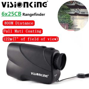 VisionKing 6x25 Rangefinder FMC Bak4 telhado Prism 800m 900 jardas de distância Medidor de distância ao ar livre