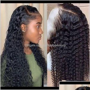 Lace Wigs Water Wave Curly Front Human Hair For Black Women Bob Long Deep Frontal Brazilian Wet And Wavy Hd Flg99 Zcuoj Ky2Ap Drop Del Dhjek