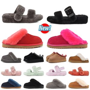 Дизайнер Tasman Ugges Slippers Каштановый меховой меха