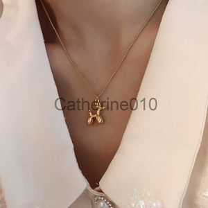 Pendant Necklaces Simple Balloon Puppy Pendant Necklace Trendy Men and Women Cool Street Personality Sweater Chain Couple Gift Collier Jewelry J230817