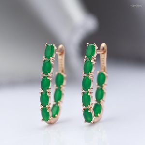 Dangle Earrings 2023 Luxury Oval Cut Artificial Green Zircon For Women Korean Long Tassel Wedding Girl's Personality Jewelry