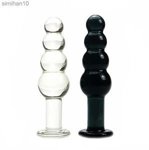 Toys anale vetro grande tappo di cristallo tappo di testa grande tappo da testa a sfere di dildo giocattoli per sesso per adulti uomini e donne HKD230816