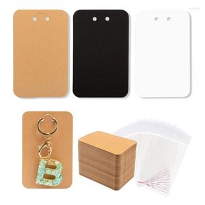 Smyckespåsar 50st Keychain Card Holder för Display Keyring Packaging Supply Selling