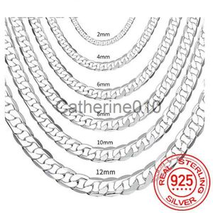 Colares pendentes Colar 925 Sterlsilver de 925 2/4/6/8/10/12mm 40-75cm Chain Chain Chain Lobster Clasp Men and Women Engagement Jóias J230817