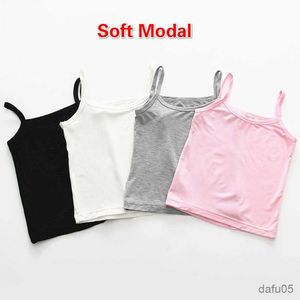 Tank Top New Summer Kids Underwear Modal Girls Tanks Tops Pure Color Vest Children Camisole Tee Undershirt 2-12 Years R230817