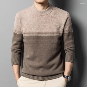 Męskie swetry Zimowa załoga wełniana SWEATER BIZNES BIZNES Casual High-end-Eending Wool Extra Gruby% Mieszany kolor ciepły dzianin