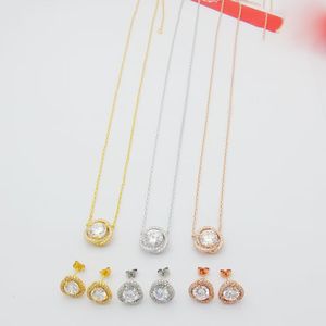 Fashion Necklaces necklace earring luxury Designer Jewelry party Sterling Silver diamond pendant gold Rose Gold silver necklaces for women chain jewelry